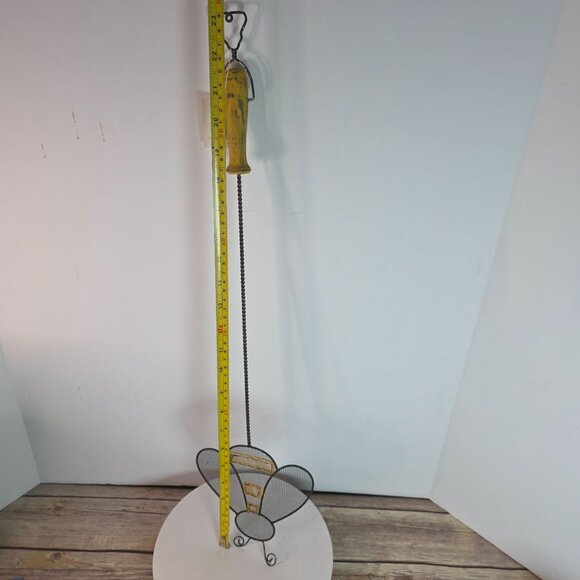 Metal Mesh Decorative Bee Wall Art With Vintage Yellow Wooden Base By Tender Hea - Picture 9 of 10